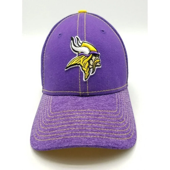 Minnesota Vikings New Era 39Thirty Flex Fitted Mesh Back Solid Purple Hat M/L - Picture 2 of 7